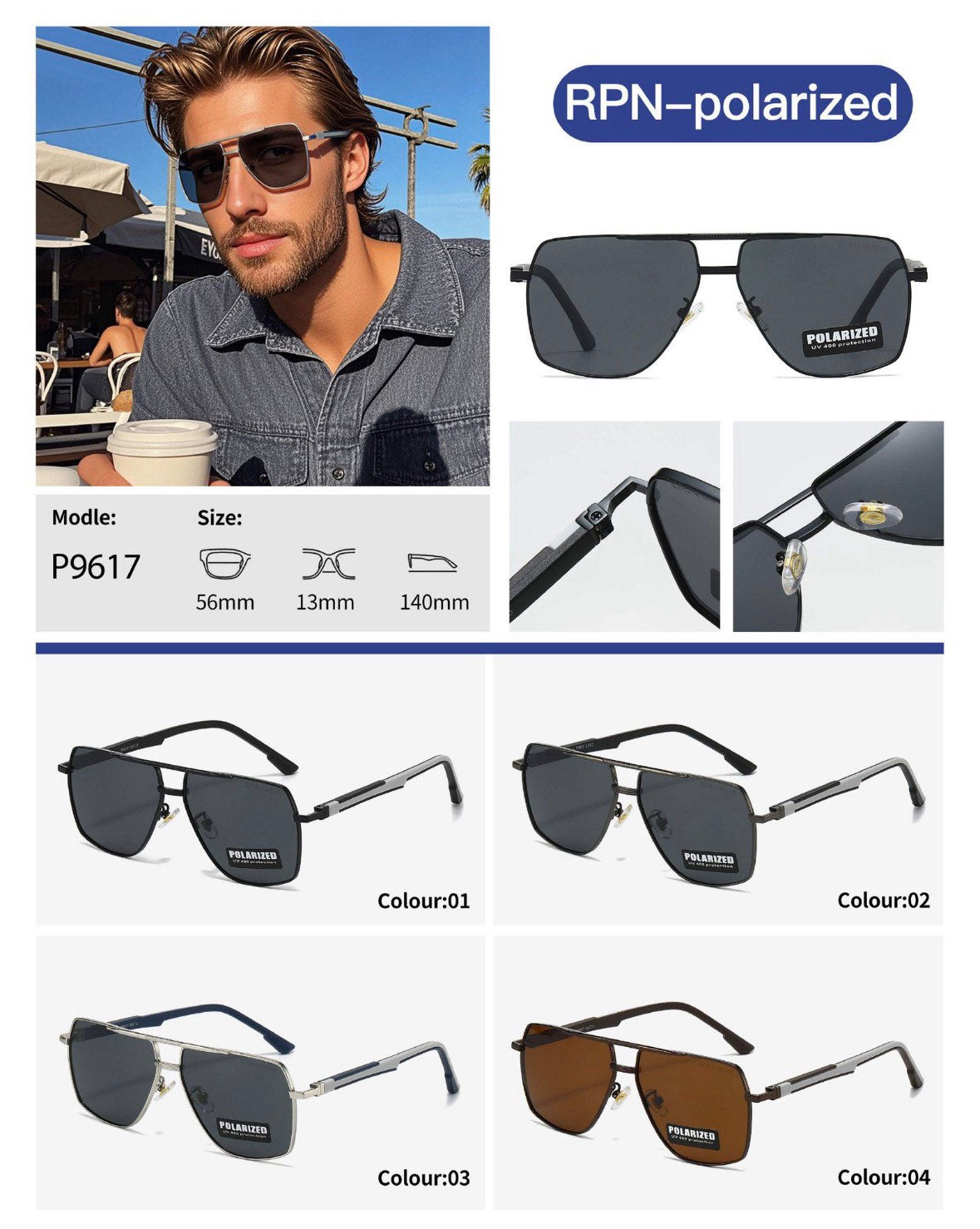 Ανδρικά Γυαλιά Ηλίου RPN Polarized P9617